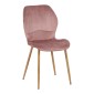 Καρέκλα Jelour pakoworld βελούδο σε σάπιο μήλο απόχρωση-πόδια φυσικά μεταλλικά 46.5x60x84εκ