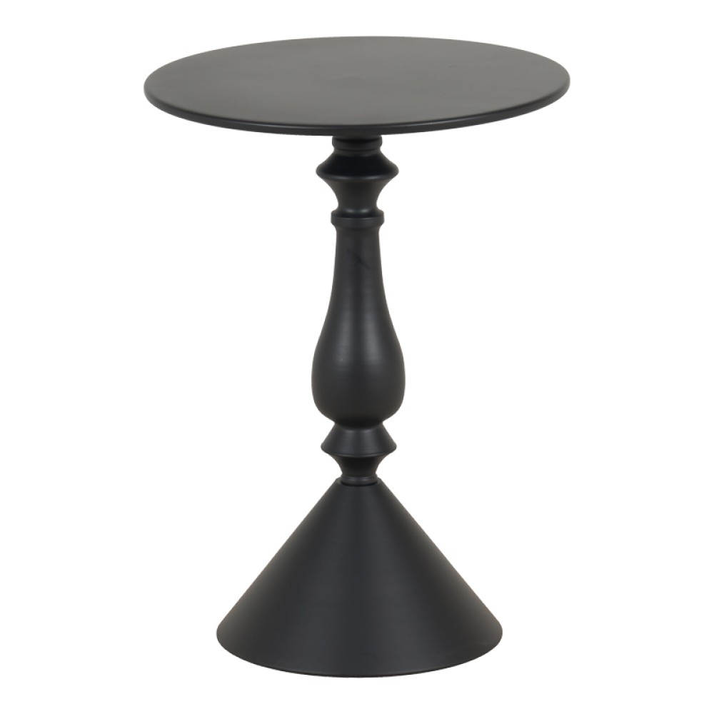 Βοηθητικό τραπέζι Lalou pakoworld μέταλλο σε μαύρη απόχρωση Φ40x55εκ