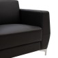 Πολυθρόνα Dermis pakoworld inox-τεχνόδερμα μαύρο 88x75x75εκ