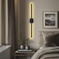 Φωτιστικό τοίχου-απλίκα Senio pakoworld Led μαύρο 75x6x6εκ