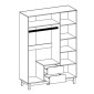 Ντουλάπα Awell pakoworld τρίφυλλη sonoma-λευκό 153.5x54.5x216εκ