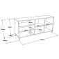 Μπουφές Evaluate pakoworld ανθρακί antique-wenge 170x46.5x75.5εκ
