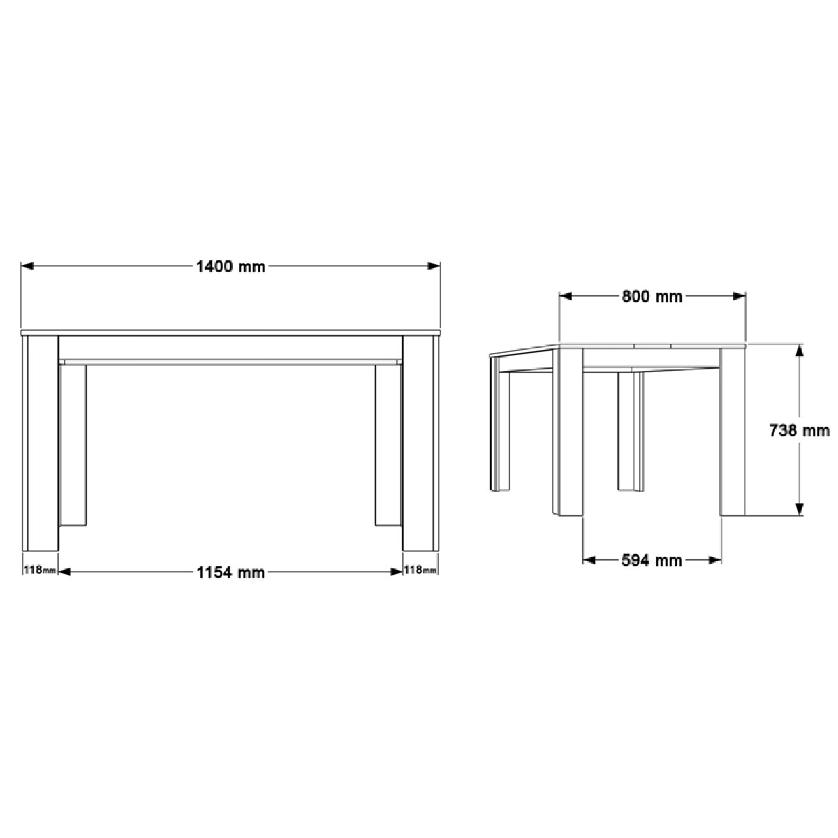 Τραπέζι Sepen pakoworld σε φυσική-λευκή απόχρωση 140x80x74εκ