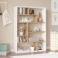 Βιβλιοθήκη Decora pakoworld σε φυσικό-λευκό απόχρωση 90x22x123.6εκ