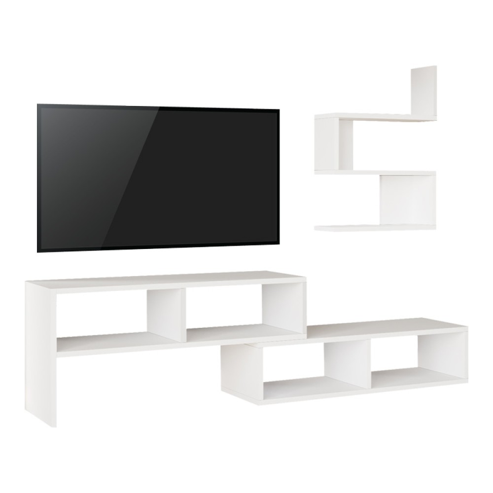 Σύνθετο σαλονιού Kakomo pakoworld σε λευκή απόχρωση 170x29.5x43εκ