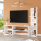 Σύνθετο σαλονιού Perla pakoworld σε λευκή απόχρωση 120x29.5x41,8εκ