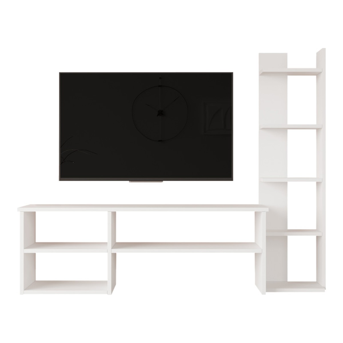 Σύνθετο σαλονιού Perla pakoworld σε λευκή απόχρωση 120x29.5x41,8εκ