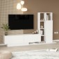 Σύνθετο σαλονιού Damon pakoworld σε λευκή απόχρωση 140x29.5x39.5εκ