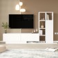 Σύνθετο σαλονιού Damon pakoworld σε λευκή απόχρωση 140x29.5x39.5εκ