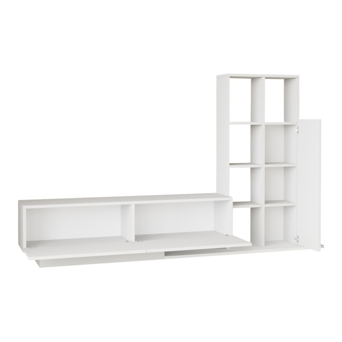 Σύνθετο σαλονιού Damon pakoworld σε λευκή απόχρωση 140x29.5x39.5εκ