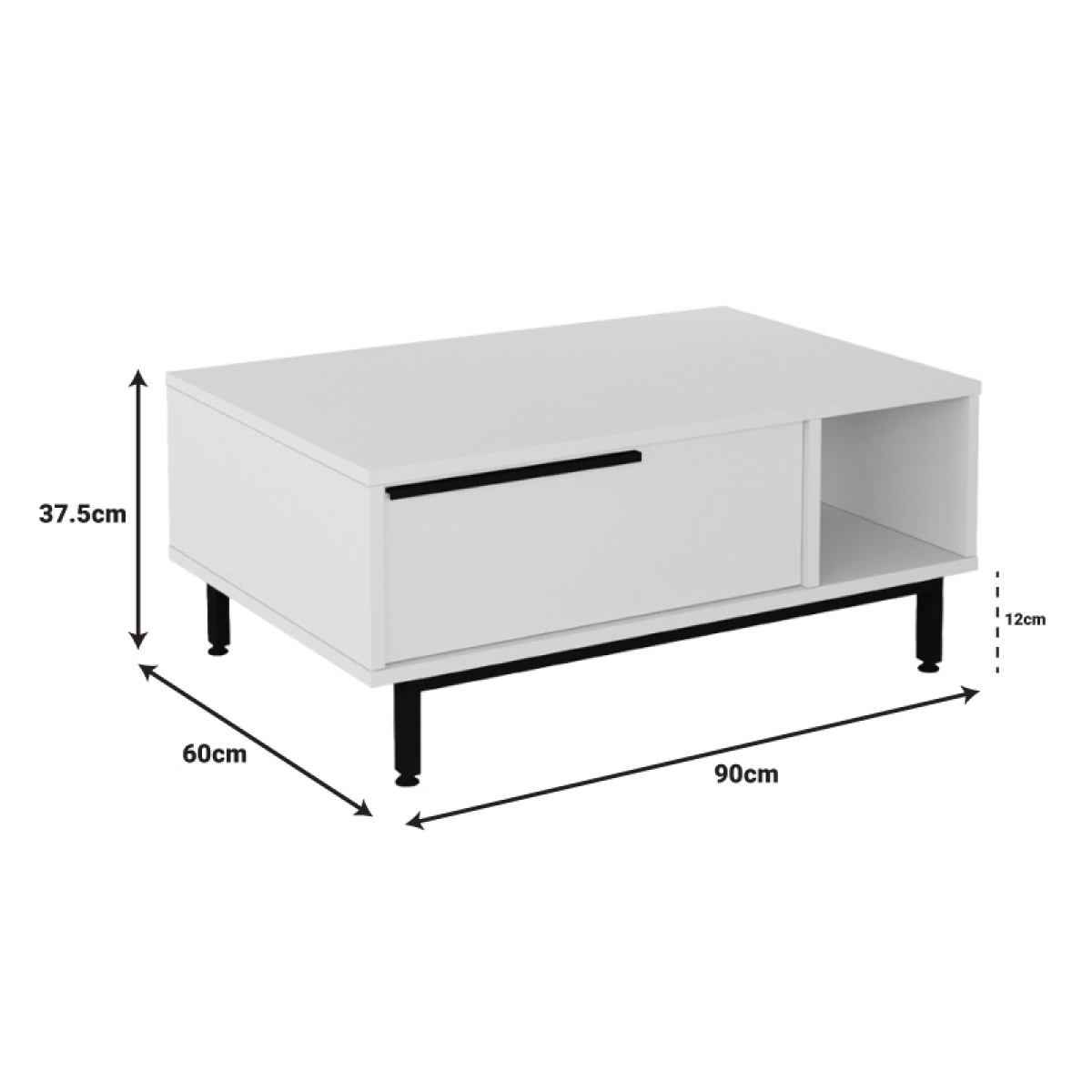 Τραπέζι σαλονιού Frixton pakoworld σε cappuccino απόχρωση 90x60x37.5εκ