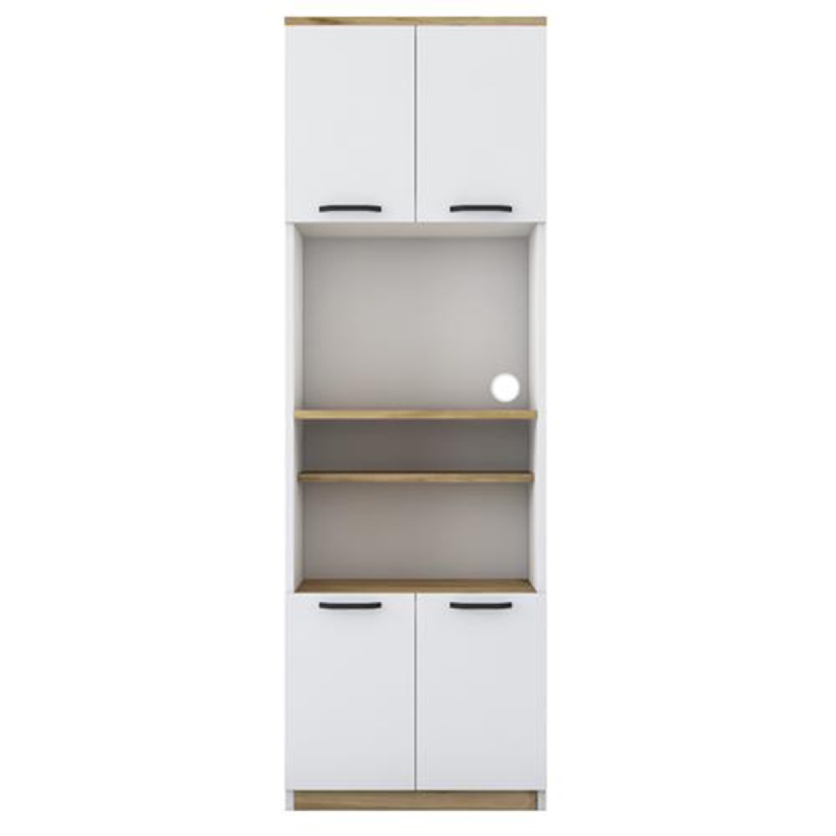 Ραφιέρα επιδαπέδια Rowan pakoworld λευκό-καρυδί 60x42x182εκ
