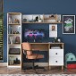 Γραφείο με βιβλιοθήκη Goldie pakoworld λευκό-φυσικό 160x50x161.8εκ