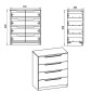 Συρταριέρα Azenor pakoworld 4ων συρταριών sonoma 72x38x83εκ
