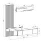 Σύνθετο σαλονιού Litende pakoworld sonoma-λευκό 249.5x42x199.5εκ
