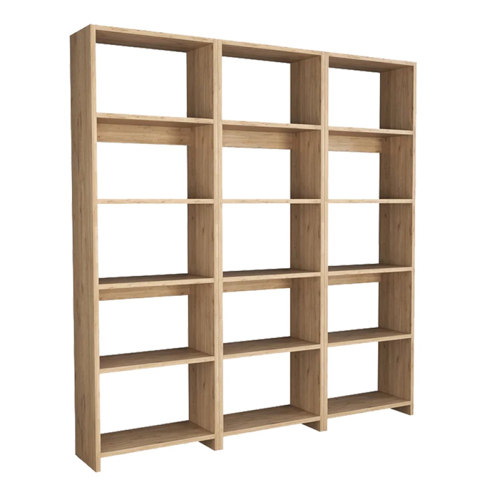 Βιβλιοθήκη Rabuku pakoworld σε oak  απόχρωση 146x22x160εκ