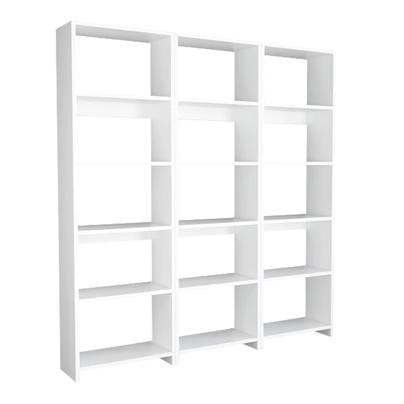 Βιβλιοθήκη Rabuku pakoworld σε λευκή απόχρωση 146x22x160εκ