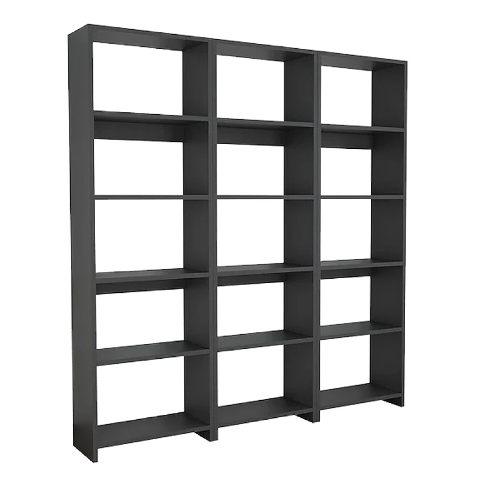 Βιβλιοθήκη Rabuku pakoworld σε ανθρακί απόχρωση 146x22x160εκ