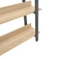 Βιβλιοθήκη Almond pakoworld σε oak-μαύρη απόχρωση 120x29x185εκ