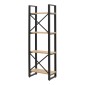 Βιβλιοθήκη Crimson pakoworld σε oak-μαύρη απόχρωση 50x22x150εκ