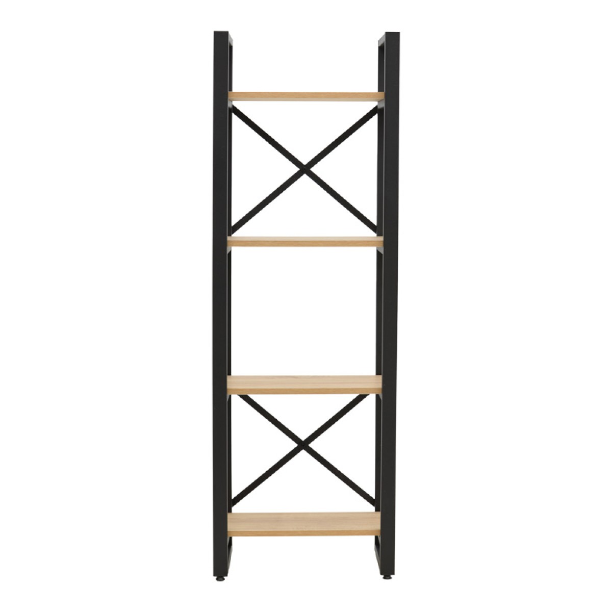 Βιβλιοθήκη Crimson pakoworld σε oak-μαύρη απόχρωση 50x22x150εκ
