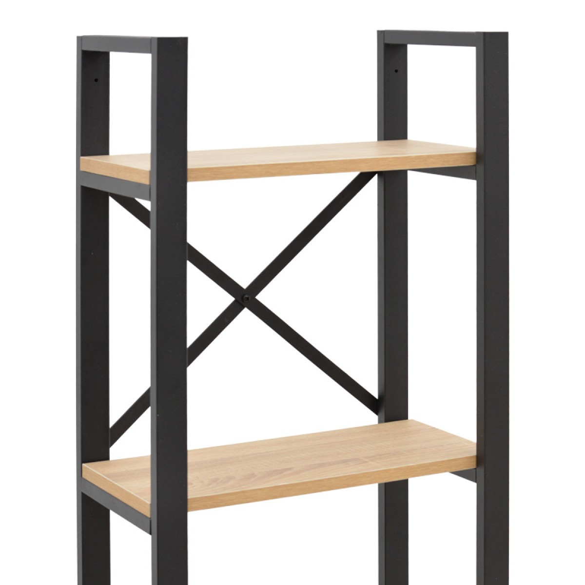Βιβλιοθήκη Crimson pakoworld σε oak-μαύρη απόχρωση 50x22x150εκ
