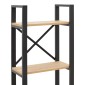 Βιβλιοθήκη Crimson pakoworld σε oak-μαύρη απόχρωση 50x22x150εκ