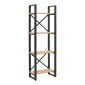 Βιβλιοθήκη Crimson pakoworld σε oak-μαύρη απόχρωση 50x22x150εκ