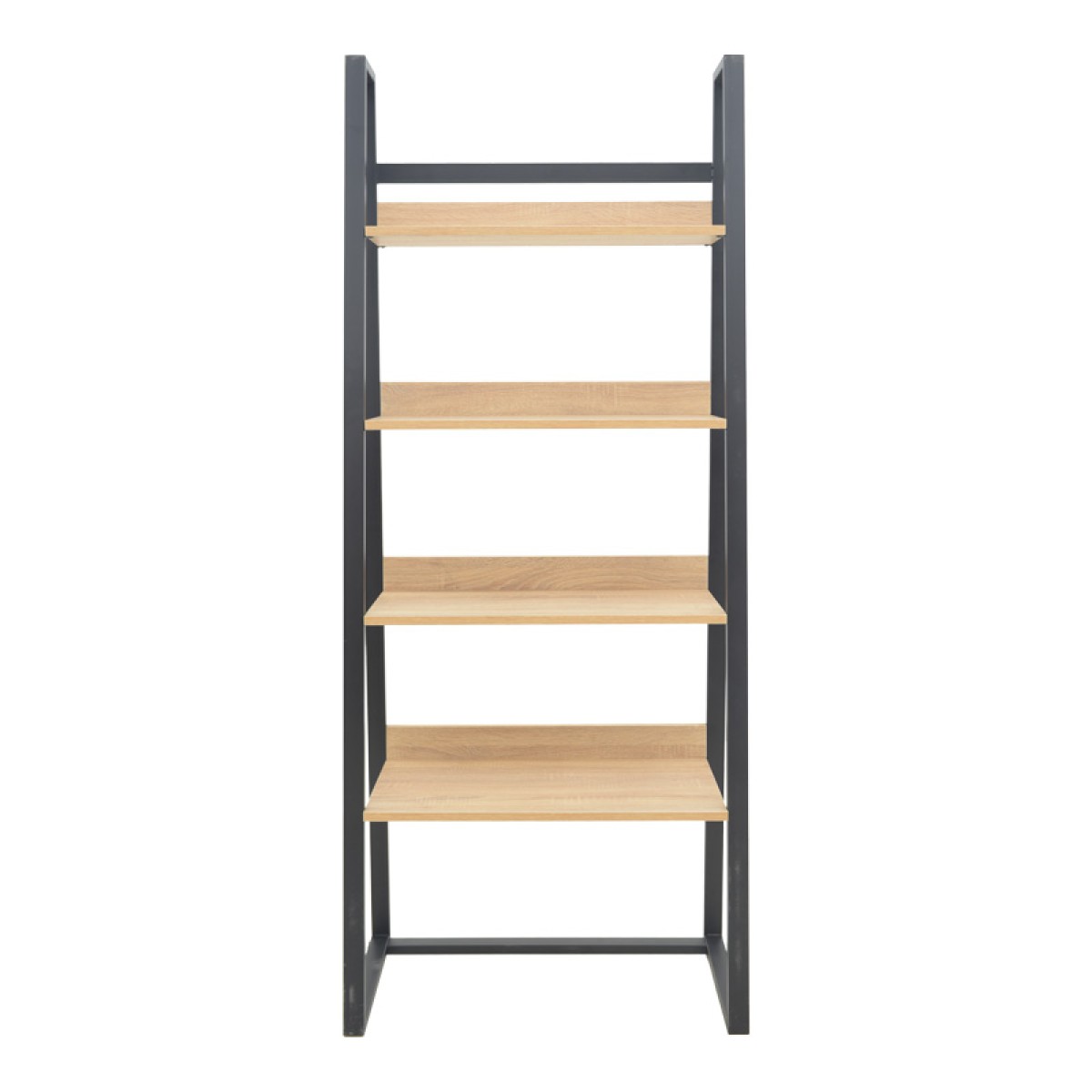 Βιβλιοθήκη Ryder pakoworld σε oak-μαύρη απόχρωση 75x36x185εκ