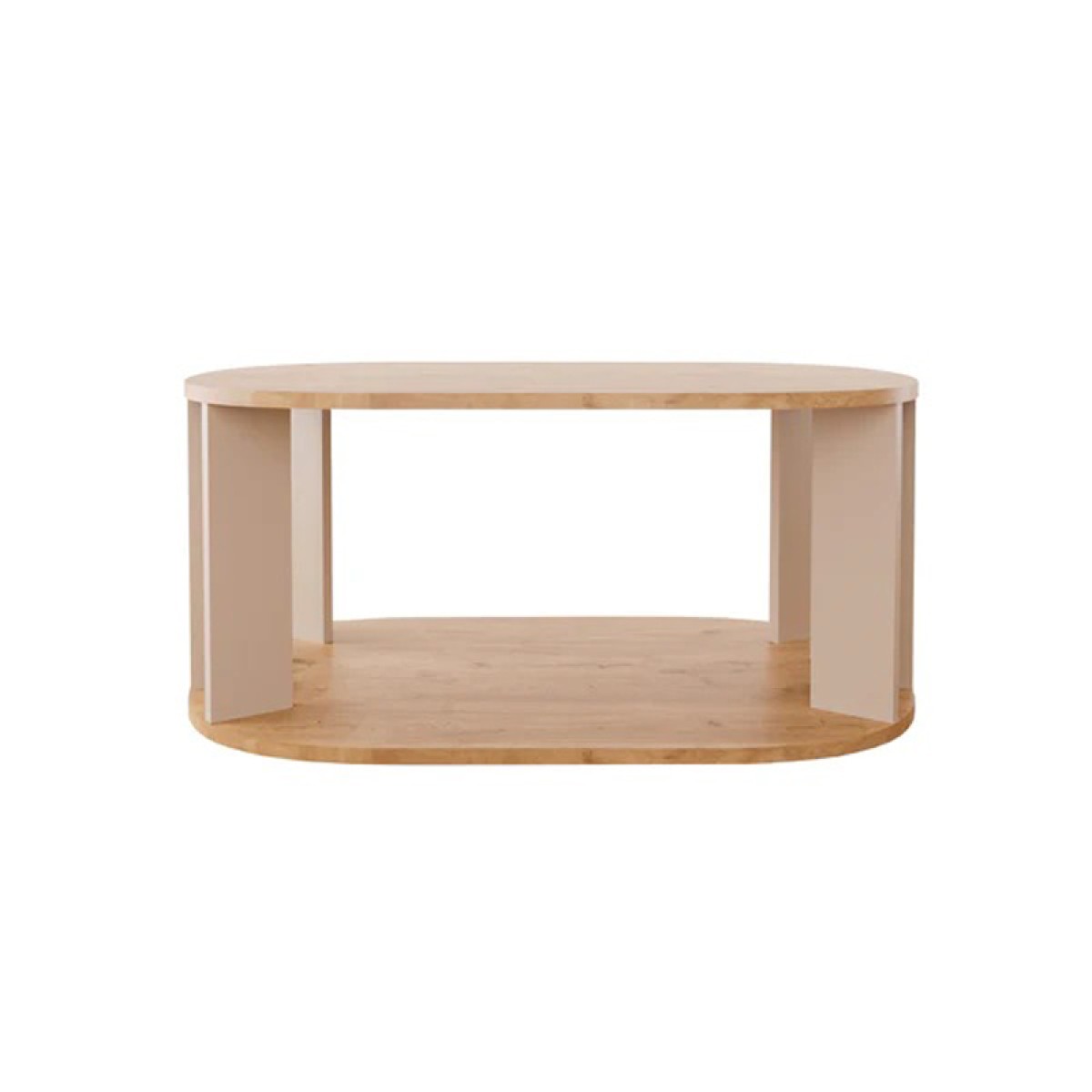 Τραπέζι Solka pakoworld σε oak απόχρωση με ανοιχτό γκρι 90x56x40εκ