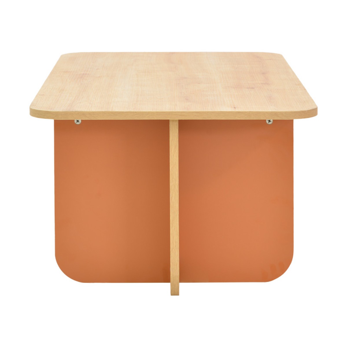 Τραπέζι Bοca pakoworld σε oak-κεραμιδί απόχρωση 100x60x42εκ