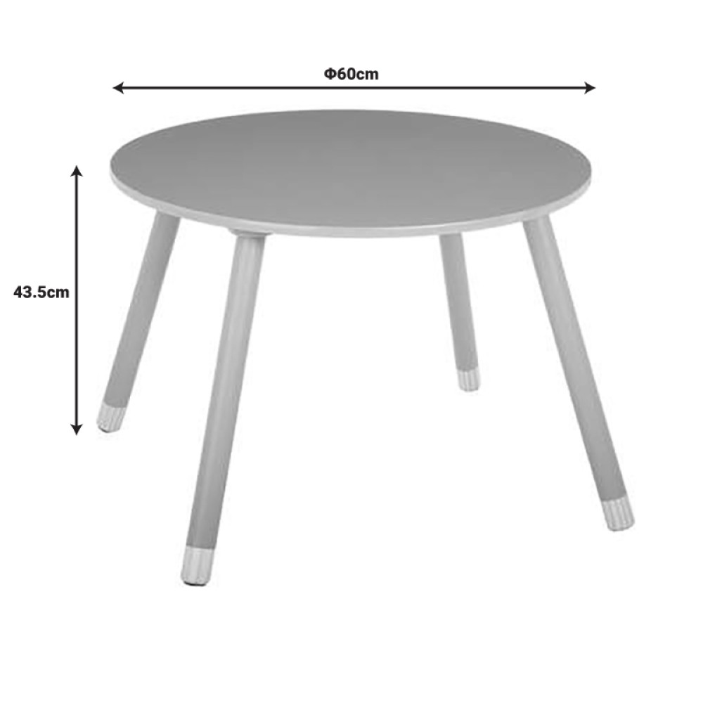 Παιδικό τραπεζάκι Playful pakoworld γκρι-φυσικό Φ60x43.5εκ