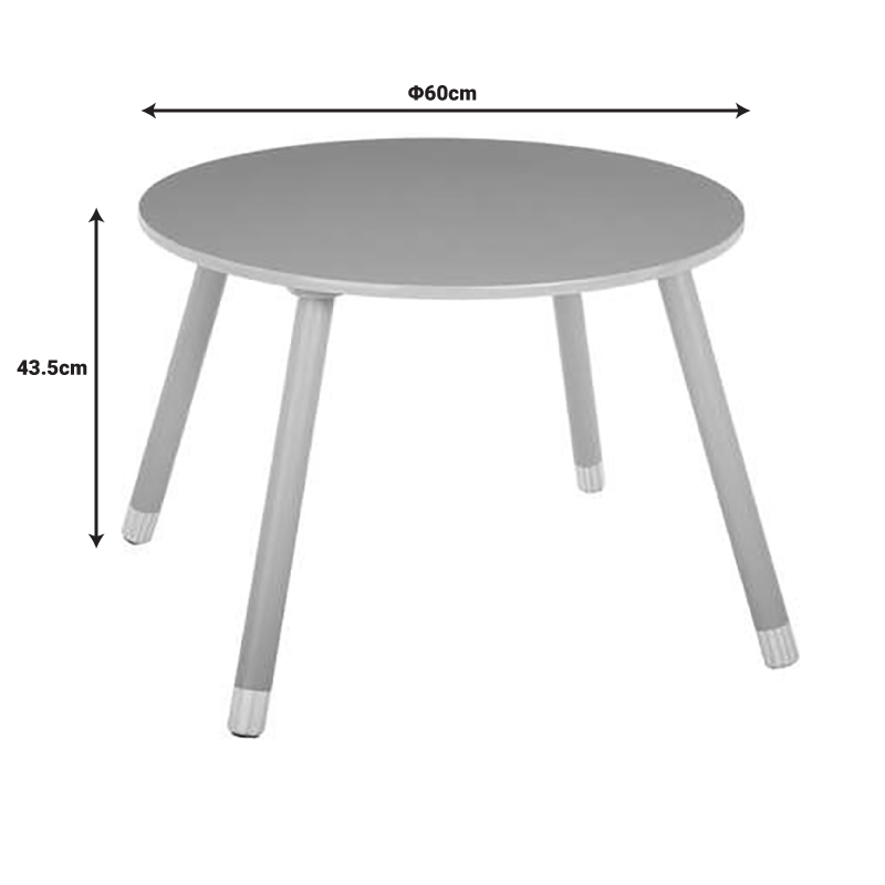 Παιδικό τραπεζάκι Playful pakoworld γκρι-φυσικό Φ60x43.5εκ