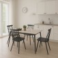 Τραπεζαρία Aurora I-Gustas pakoworld σετ 5τεμ sintered stone-μαύρο 120x60x75εκ