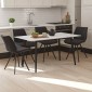 Τραπεζαρία Sabia-Gustas pakoworld σετ 5τεμ sintered stone-μαύρο-ανθρακί 120x60x75εκ