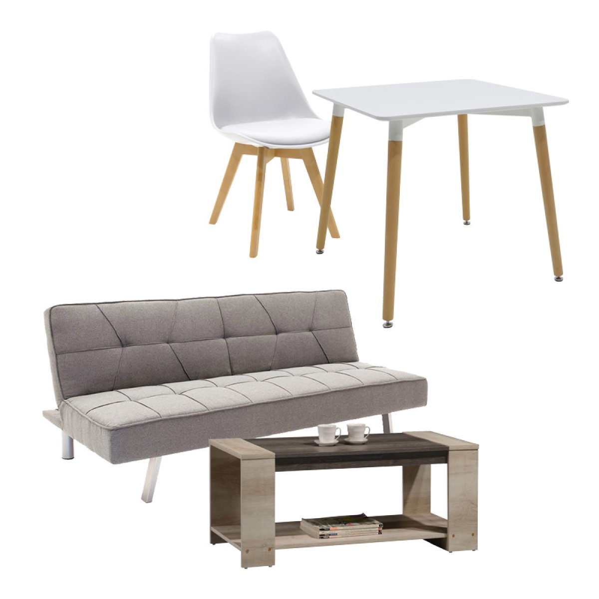 Φοιτητικό πακέτο επίπλων Smoothness pakoworld σετ 5τεμ