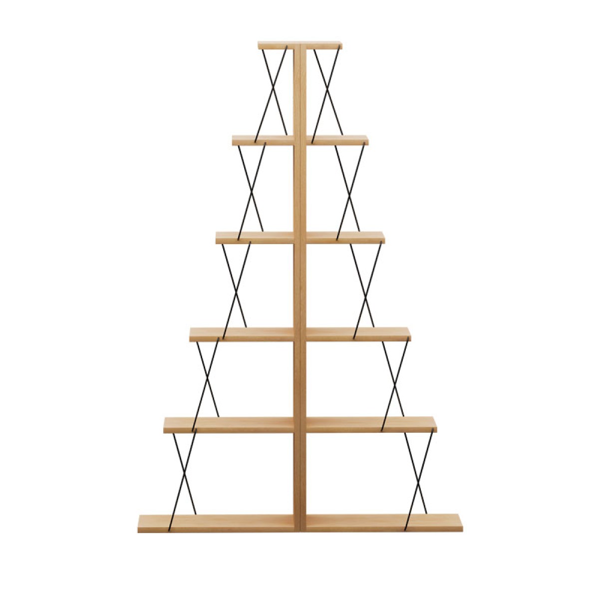 Βιβλιοθήκη mini Tars pakoworld sonoma-μαύρο 130x22x146εκ