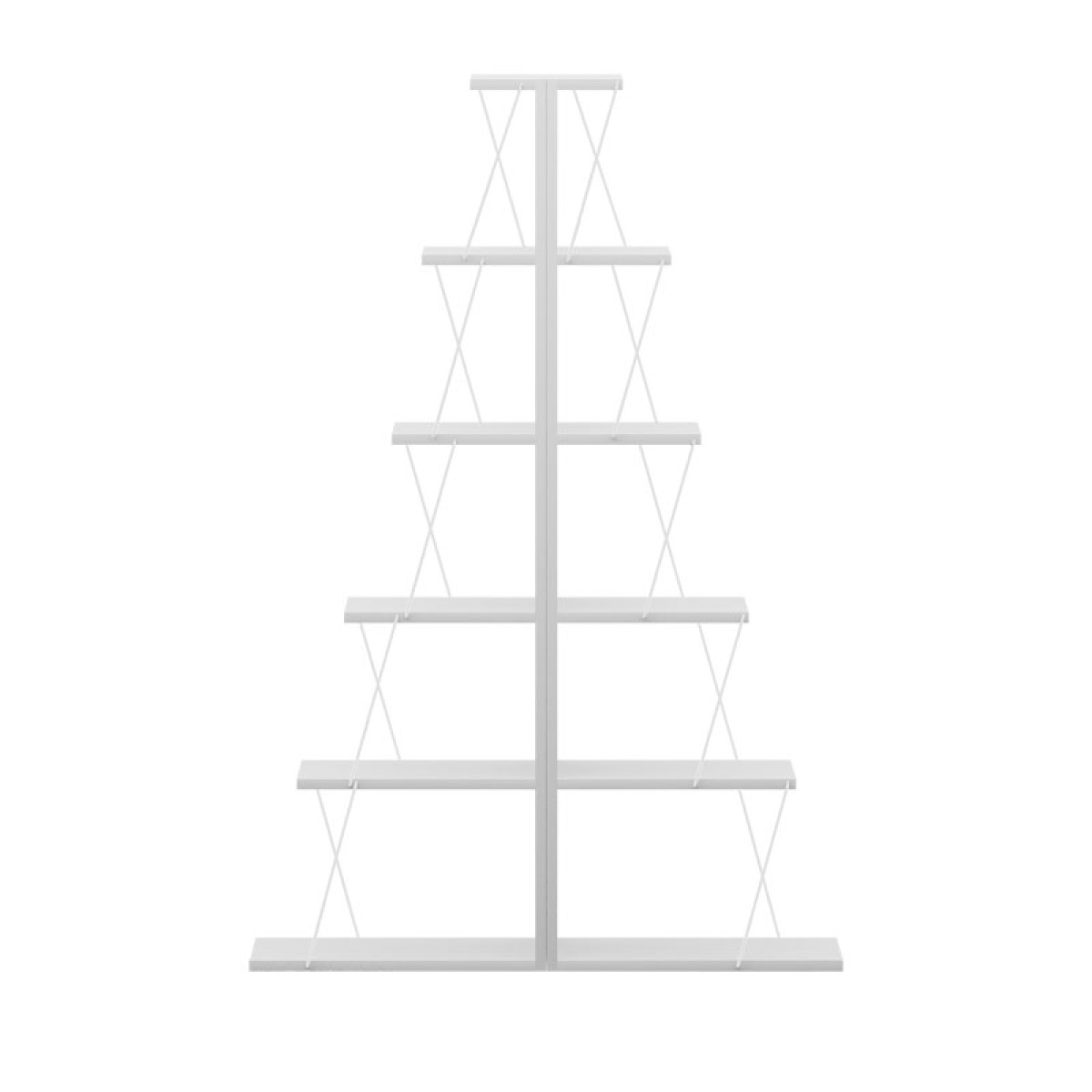 Βιβλιοθήκη mini Tars pakoworld λευκό 130x22x146εκ