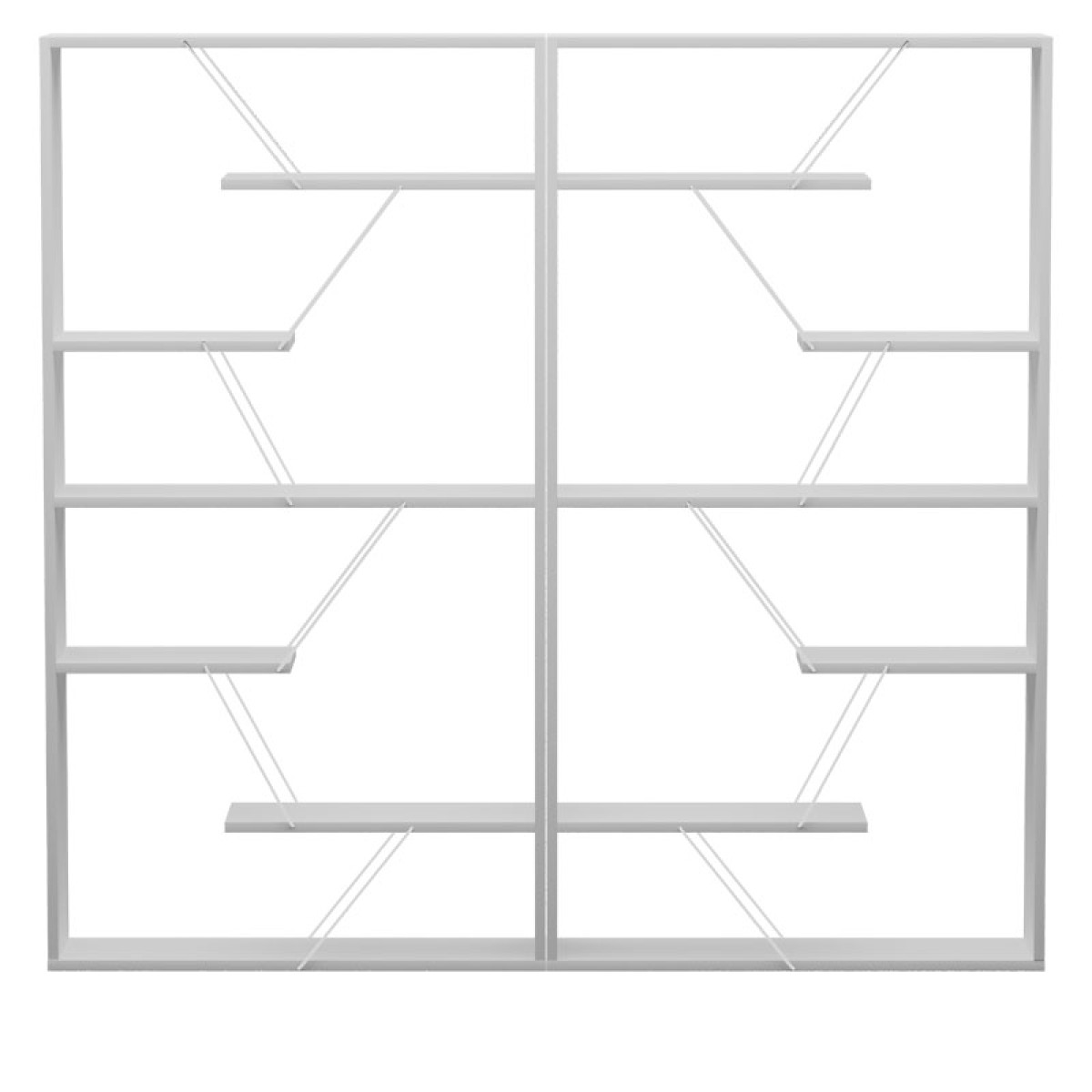 Βιβλιοθήκη Tars pakoworld γκρι-λευκό 168x24x157εκ