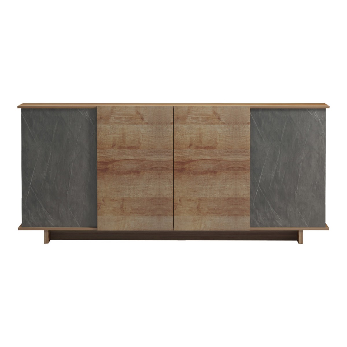 Μπουφές Zafore  pakoworld σε oak-γκρι μαρμάρου 180x45x80εκ