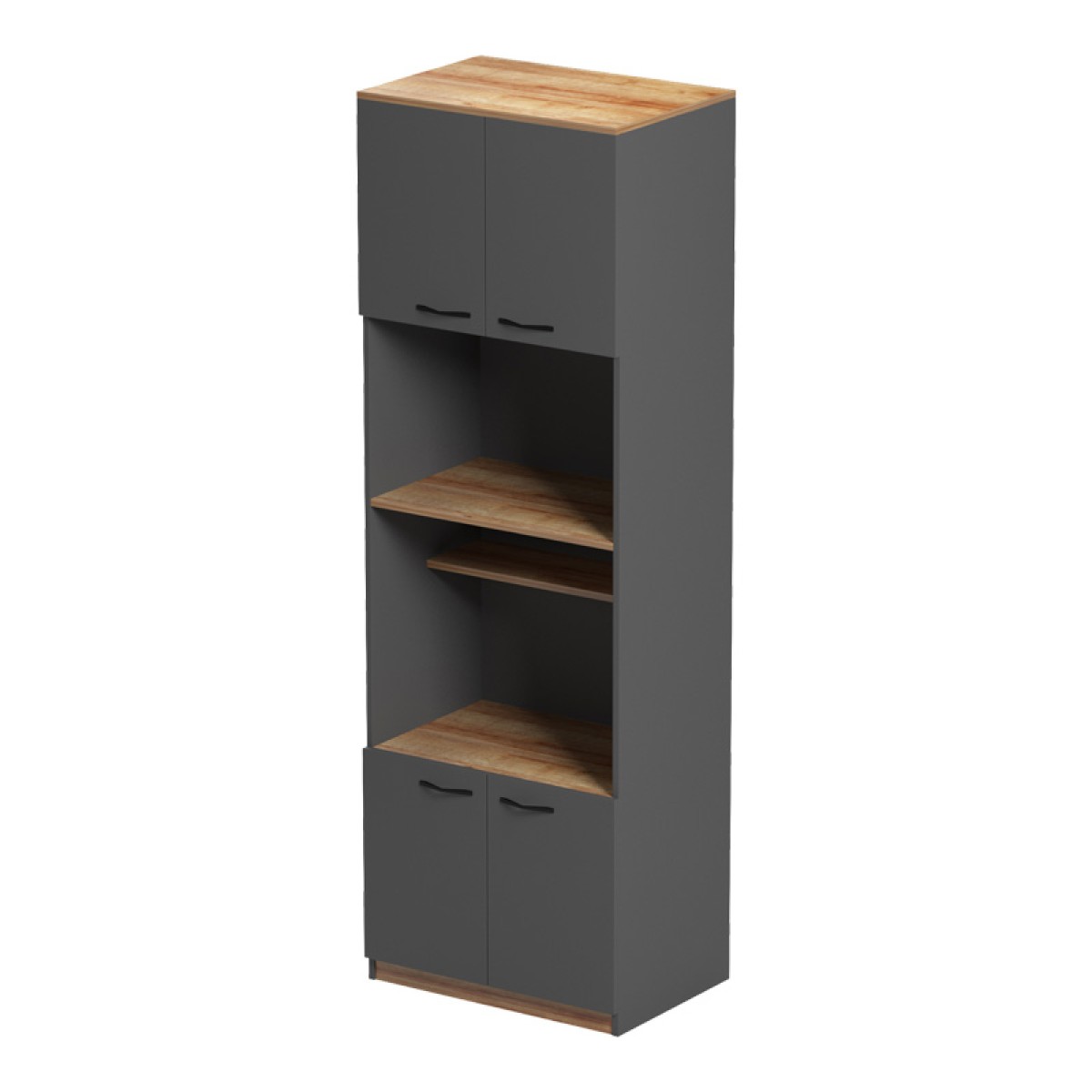 Στήλη Rowan pakoworld σε oak-ανθρακί απόχρωση 60x42x182εκ