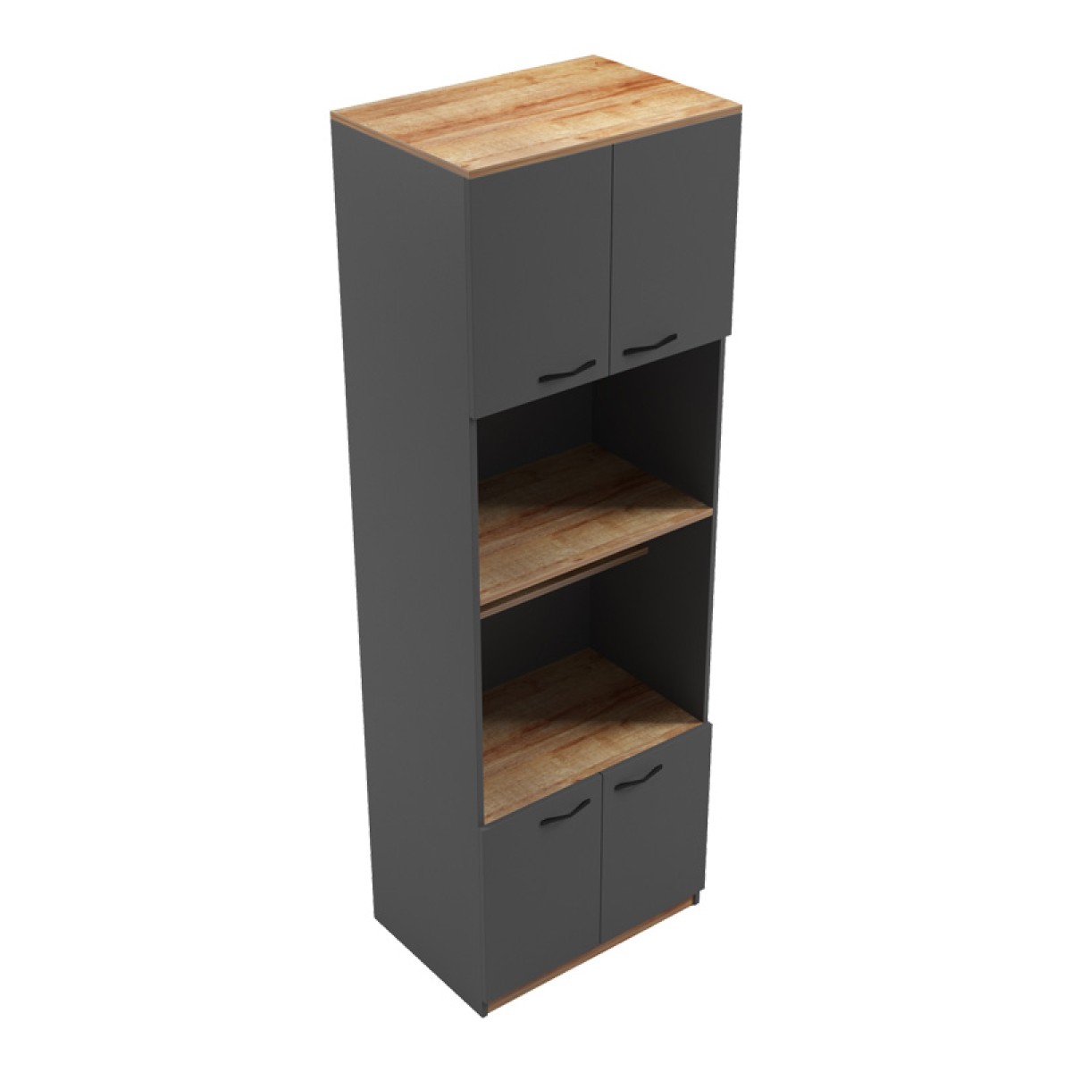 Στήλη Rowan pakoworld σε oak-ανθρακί απόχρωση 60x42x182εκ