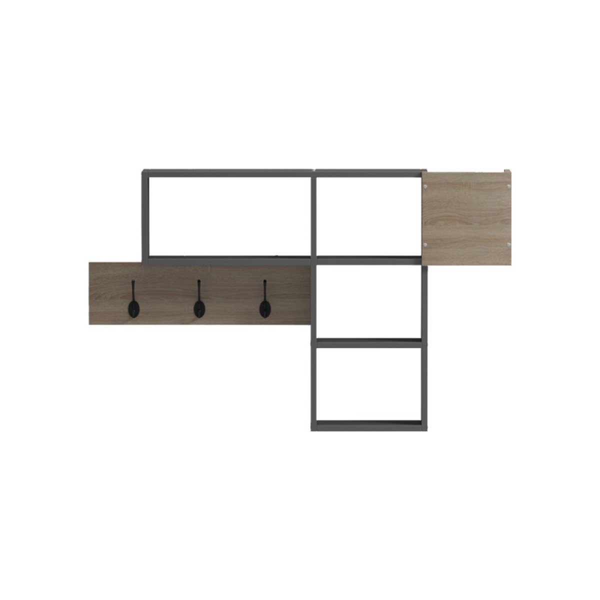 Κρεμάστρα τοίχου Wenia pakoworld σε sonoma-ανθρακί απόχρωση 99.5x15x61εκ Κρεμάστρα τοίχου Wenia pakoworld σε sonoma-ανθρακί απόχρωση 99.5x15x61εκ