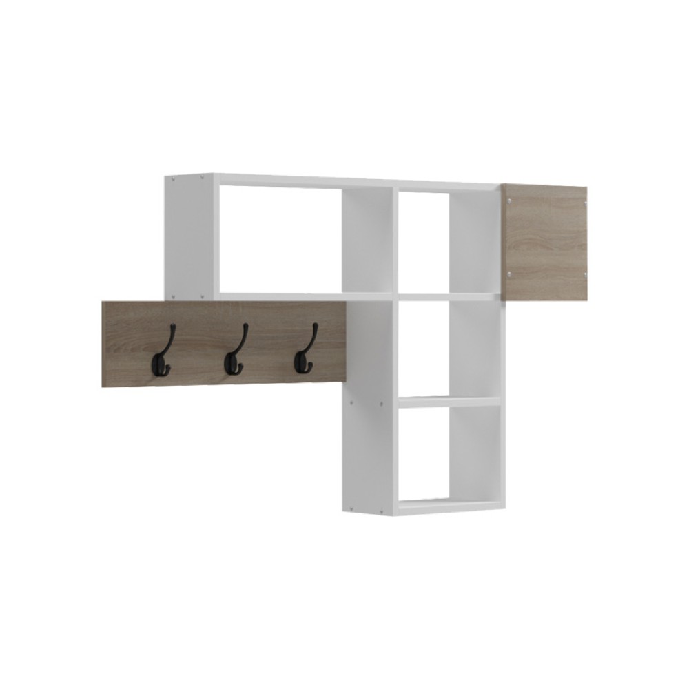 Κρεμάστρα τοίχου Wenia pakoworld σε sonoma-λευκό 99.5x15x61εκ Κρεμάστρα τοίχου Wenia pakoworld σε sonoma-λευκό 99.5x15x61εκ