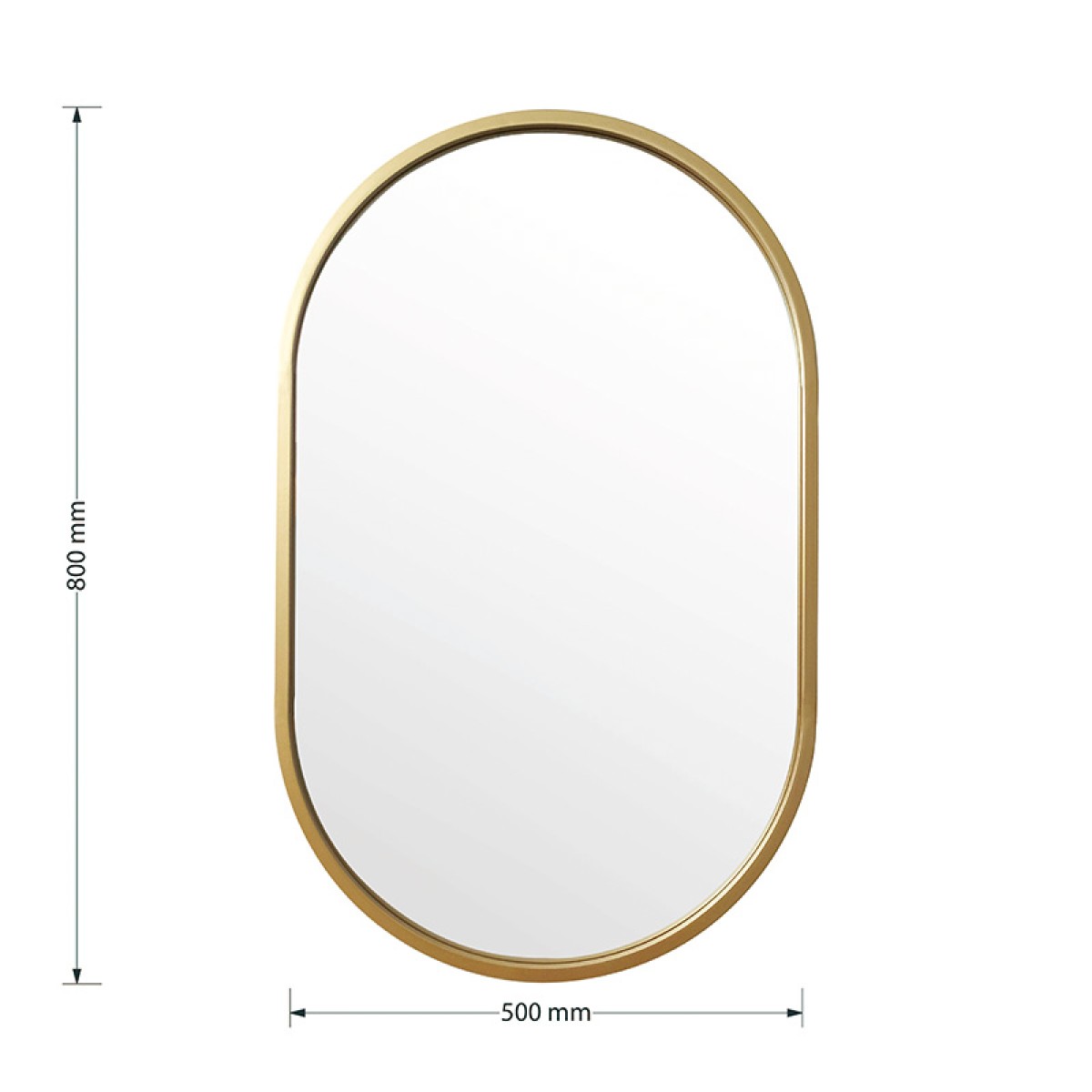 Καθρέπτης Ellipse pakoworld χρυσό 50x2x80εκ