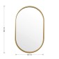 Καθρέπτης Ellipse pakoworld χρυσό 50x2x80εκ