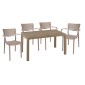 Τραπεζαρία Explore-Frontline pakoworld σετ 5τεμ PP cappuccino 150x90x73,5εκ.