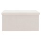 Σκαμπό-μπαούλο Forward pakoworld ύφασμα μπουκλέ ivory 76.5x38x37.5εκ