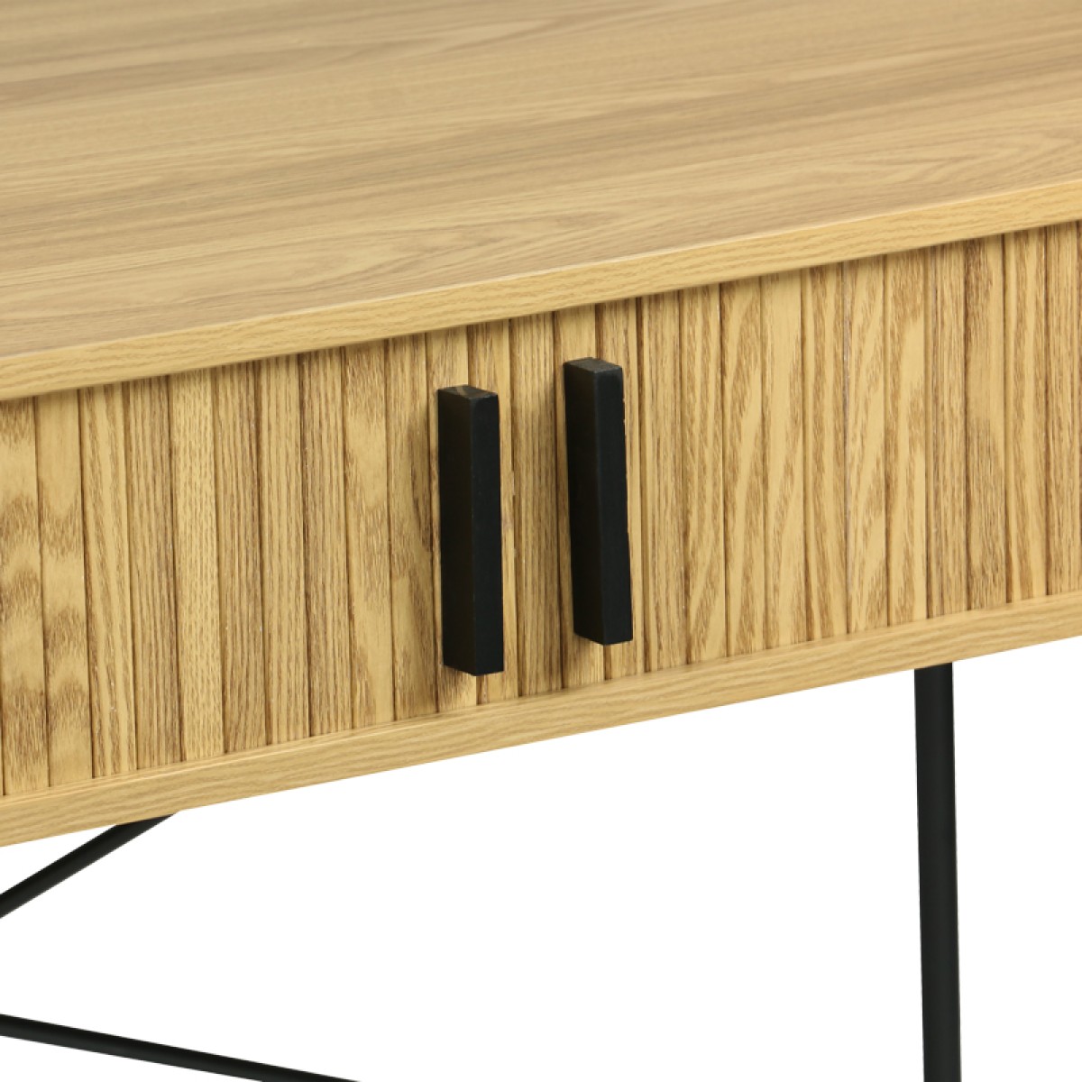 Γραφείο εργασίας Scandi pakoworld MDF/Metal σε φυσική απόχρωση με μεταλλικά μαύρα πόδια 120x60x76,5εκ