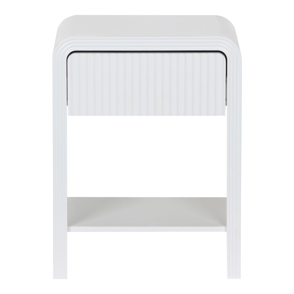 Κομοδίνο Zeplen pakoworld MDF σε λευκή απόχρωση 40x30x53εκ